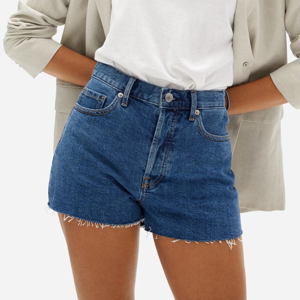 Everlane The Cheeky Denim Short Indigo Medium Vintage Feel Blue Sz 26